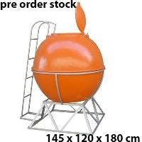 Tangki Air Bola Besar Fiber Volume 1000 Liter Delta BT-1000 termasuk besi penyangga dan pelampung, Ukuran 145 x 120 x 180 cm | Raja Plastik Indonesia