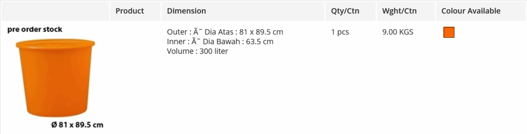 Bak Penampungan Air / Kolam Plastik Bulat 300 Liter Delta M-300 Ukuran D81 x T.89.5 cm | Raja Plastik Indonesia