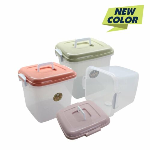 CONTAINER BOX PLASTIK CLARIS Q-BIC BOX DENGAN HANDLE 1057 RE
