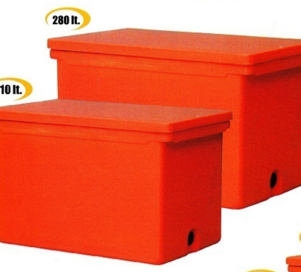 Cooler Box Besar 210 Liter Orange / Kotak Es / Peti Ikan Delta PC-210, Ukuran 97.5 x 58 x 60 cm | Raja Plastik Indonesia