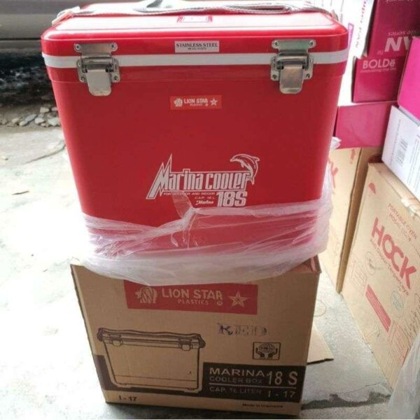 COOLER BOX / KOTAK PENDINGIN 16 LITER LION STAR I-17 MARINA 18 S, UKURAN 370 x 250 x H 345 CM | RAJA PLASTIK INDONESIA