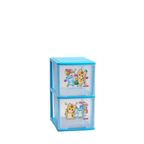 Container Mini Plastik 2 Laci Serbaguna Lion Star XC-38 Magnolia Container XL2 Ukuran 264 x 180 x H 328 mm | Raja Plastik Indonesia