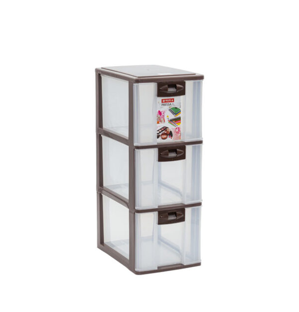 Container Mini Plastik 3 Laci Serbaguna Lion Star PR-23 Pressa Container XL3 Ukuran 264 x 180 x H 485 mm | Raja Plastik Indonesia