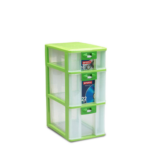 Container Mini Plastik 3 Laci Serbaguna Lion Star PR-26 Pressa Container L1XL2 Ukuran 264 x 180 x H 418 mm | Raja Plastik Indonesia