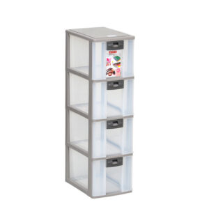 Container Mini Plastik 4 Laci Serbaguna Lion Star PR-24 Pressa Container XL4 Ukuran 264 x 180 x H 640 mm | Raja Plastik Indonesia