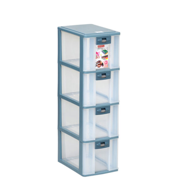 Container Mini Plastik 4 Laci Serbaguna Lion Star PR-24 Pressa Container XL4 Ukuran 264 x 180 x H 640 mm | Raja Plastik Indonesia
