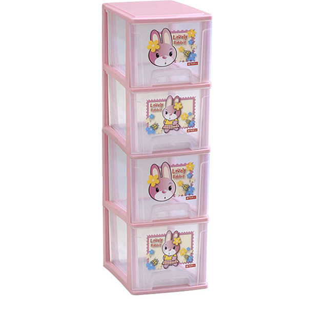 Container Mini Plastik 4 Laci Serbaguna Lion Star XC-40 Magnolia Container XL4 Ukuran 264 x 180 x H 640 mm | Raja Plastik Indonesia