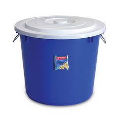 Ember Plastik Besar 60 Liter Tutup Lion Star PC-19 Pail with Cover & Chrome Handle Ukuran Ø 510 x H 435 mm | Raja Plastik Indonesia