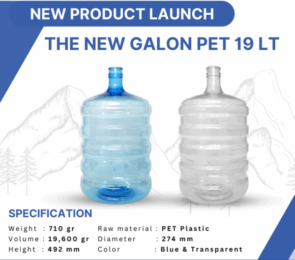PRODUKSI GALON PLASTIK PET 19 LITER – TAHAN LAMA & AMAN UNTUK AIR MINUM | RAJA PLASTIK INDONESIA