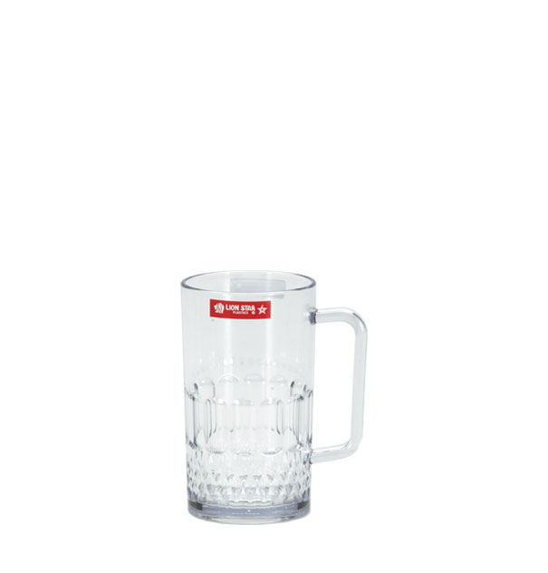 Gelas Plastik Bening Lion Star GL-87 Fresco Glass 450 ml w/ Handle Ukuran 106 x 77 x H 133 mm | Raja Plastik Indonesia