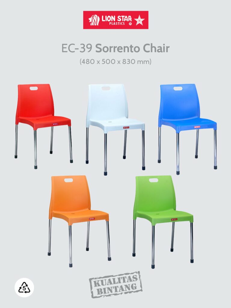 Kursi Plastik Sandaran Lion Star Tipe EC-39 Sorrento Chair: KURSI PLASTIK SANDARAN LION STAR Berkualitas untuk Berbagai Kebutuhan
