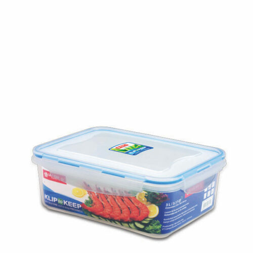 Kotak Makan Plastik Lunch Box Lion Star KK-4 Klip To Keep 1601 Tray 3 Liter Ukuran 270 x 184 x H 94 mm | Raja Plastik Indonesia