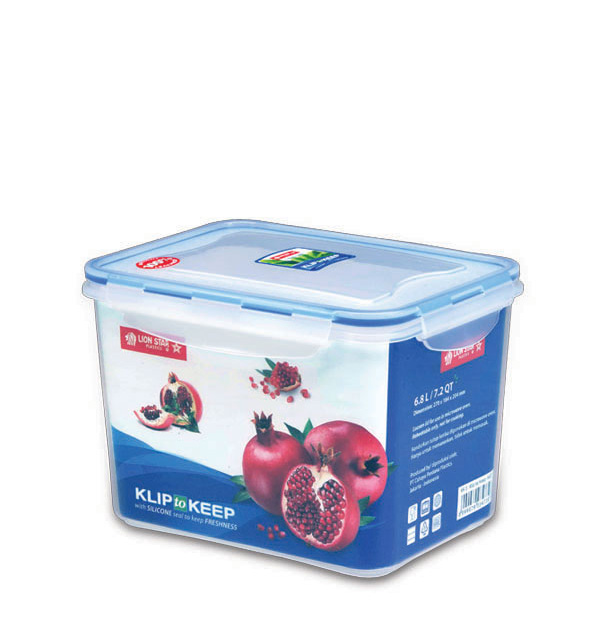 Kotak Makanan Plastik 6,8 Liter Lion Star KK-5 Klip To Keep 1602 Ukuran 270 x 184 x H 204 mm | Raja Plastik Indonesia