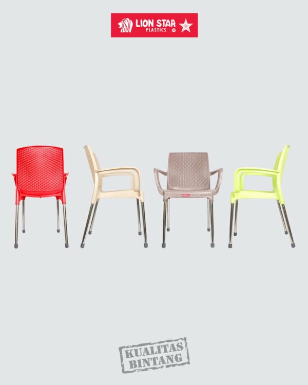 Kursi Plastik Sandaran Lion Star EC-38 Amalfi Chair (2) KURSI PLASTIK SANDARAN LION STAR EC-38 AMALFI CHAIR (MOTIF ROTAN): Kursi Plastik Modern Motif Rotan yang Elegan dan Nyaman