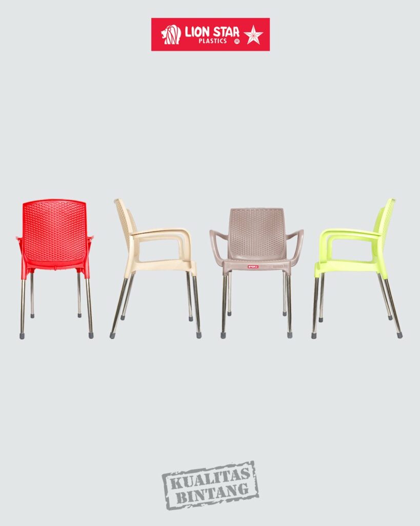 KURSI PLASTIK SANDARAN LION STAR EC-38 AMALFI CHAIR (MOTIF ROTAN): Kursi Plastik Modern Motif Rotan yang Elegan dan Nyaman