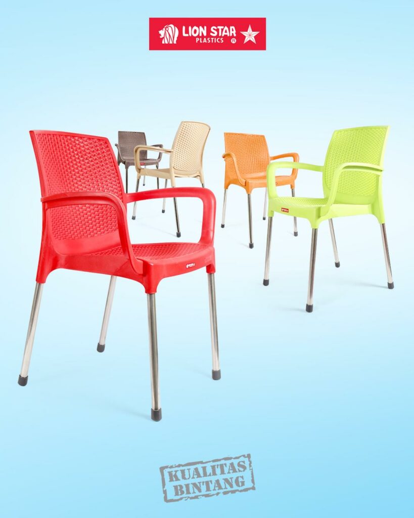 KURSI PLASTIK SANDARAN LION STAR EC-38 AMALFI CHAIR (MOTIF ROTAN): Kursi Plastik Modern Motif Rotan yang Elegan dan Nyaman