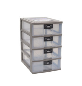 Laci Plastik Mini Serbaguna 4 Susun Lion Star PR-34 Pressa Container A4 Ukuran 340 X 250 X H 400 mm | Raja Plastik Indonesia