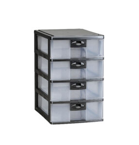 Laci Plastik Mini Serbaguna 4 Susun Lion Star PR-34 Pressa Container A4 Ukuran 340 X 250 X H 400 mm | Raja Plastik Indonesia