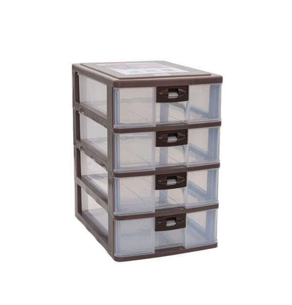 Laci Plastik Mini Serbaguna 4 Susun Lion Star PR-34 Pressa Container A4 Ukuran 340 X 250 X H 400 mm | Raja Plastik Indonesia