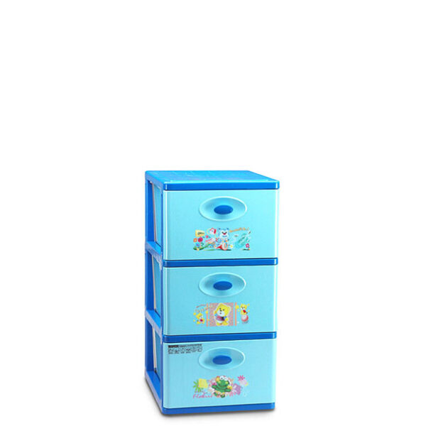 Lemari Baju Anak Plastik 3 Laci Lion Star XC-23 Exso Container L3 SS-3 (KD) Ukuran 498 x 398 x H 793 mm | Raja Plastik Indonesia