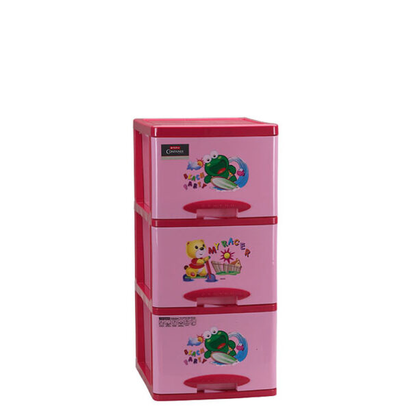 Lemari Baju Anak Plastik 3 Laci Lion Star XC-33 Centro Container 3 Stacks (KD) Ukuran 510 x 400 x H 870 mm | Raja Plastik Indonesia