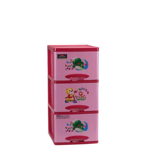 Lemari Baju Anak Plastik 3 Laci Lion Star XC-33 Centro Container 3 Stacks (KD) Ukuran 510 x 400 x H 870 mm | Raja Plastik Indonesia