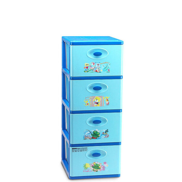 Lemari Baju Anak Plastik 4 Laci Lion Star XC-24 Exso Container L4 SS-4 (KD) Ukuran 498 x 398 x H 1048 mm | Raja Plastik Indonesia