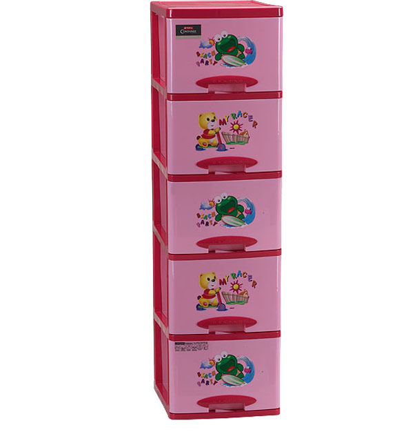 Lemari Baju Anak Plastik 5 Laci Lion Star XC-35 Centro Container 5 Stacks (KD) Ukuran 510 x 400 x H 1425 mm | Raja Plastik Indonesia