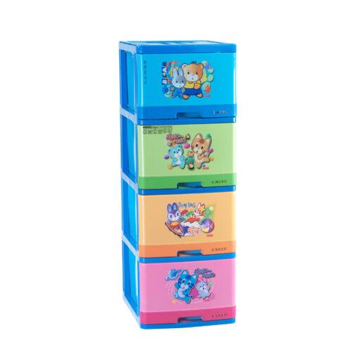 Lemari Baju Plastik 4 Susun Lion Star XC-12 Excel Container L4 (KD) Ukuran 500 x 400 x H 1140 mm | Raja Plastik Indonesia