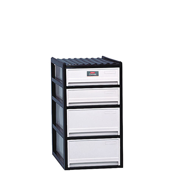 Lemari Laci Plastik 4 Susun Lion Star JC-11 Jumbo Family Container S2L2 Ukuran 740 x 440 x H 790 mm | Raja Plastik Indonesia