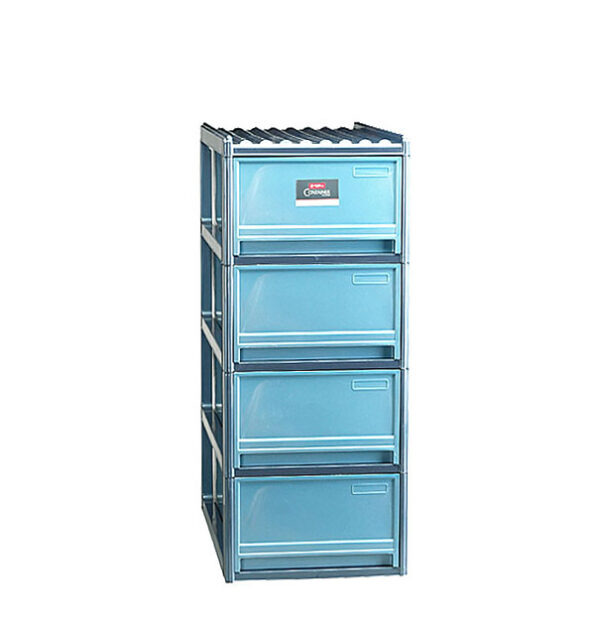 Lemari Laci Plastik 4 Susun Lion Star JC-12 Jumbo Family Container L4 Ukuran 740 x 440 x H 950 mm | Raja Plastik Indonesia