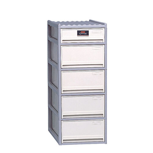 Lemari Laci Plastik 5 Susun Lion Star JC-13 Jumbo Family Container S1L4 Ukuran 740 x 440 x H 1100 mm | Minimal Order 1 Set | Jual ke Seluruh Indonesia