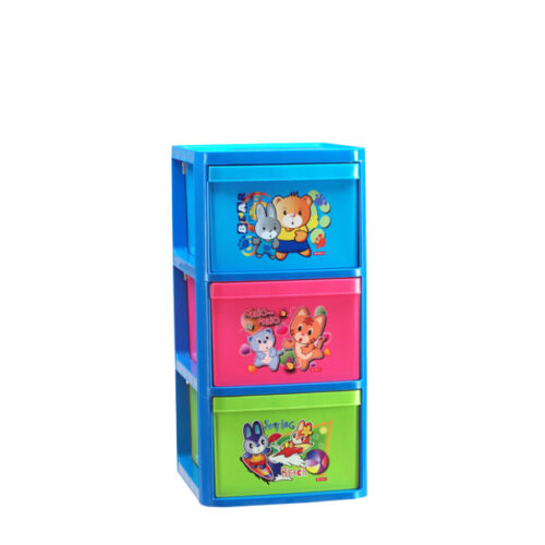 Lemari Laci Plastik Anak 3 Susun Lion Star KC-6 Family Container L3 Ukuran 445 x 375 x H 810 mm | Raja Plastik Indonesia