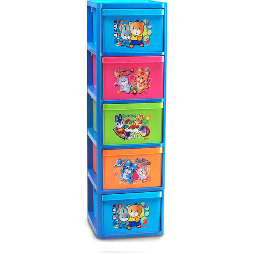 Lemari Laci Plastik Anak 5 Susun Lion Star KC-17 Family Container L5 Ukuran 445 x 375 x H 1310 mm | Raja Plastik Indonesia