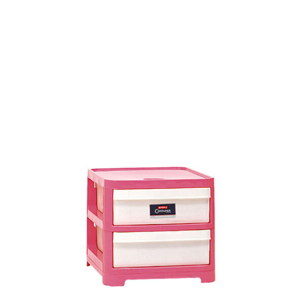 Lemari Laci Plastik Serbaguna 2 Susun Lion Star KC-1 Family Container S2 Ukuran 445 x 375 x H 350 mm | Raja Plastik Indonesia