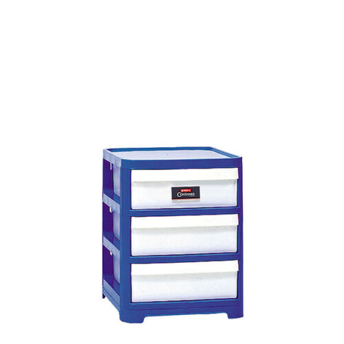 Lemari Laci Plastik Serbaguna 3 Susun Lion Star KC-2 Family Container S3 Ukuran 445 x 375 x H 485 mm | Raja Plastik Indonesia