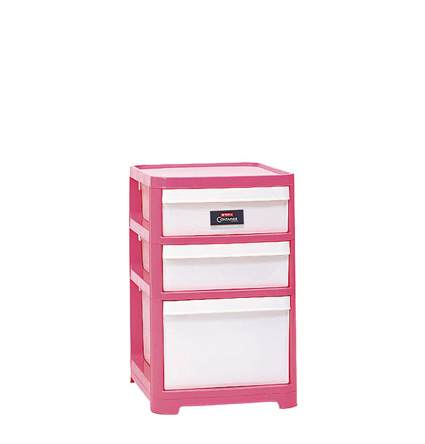 Lemari Laci Plastik Serbaguna 3 Susun Lion Star KC-4 Family Container S2L1 Ukuran 445 x 375 x H 595 mm | Raja Plastik Indonesia