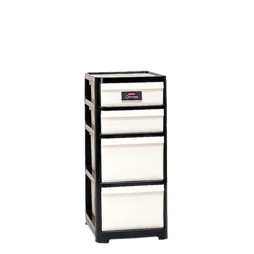 Lemari Laci Plastik Serbaguna 4 Susun Lion Star KC-11 Family Container S2L2 Ukuran 445 x 375 x H 840 mm | Raja Plastik Indonesia