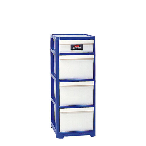 Lemari Laci Plastik Serbaguna 4 Susun Lion Star KC-8 Family Container S1L3 Ukuran 445 x 375 x H 946 mm | Raja Plastik Indonesia
