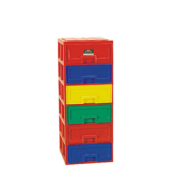 Lemari Laci Plastik Serbaguna Lion Star PC-36 Partner Container 6 Stacks Ukuran 450 x 400 x H 1020 mm | Raja Plastik Indonesia