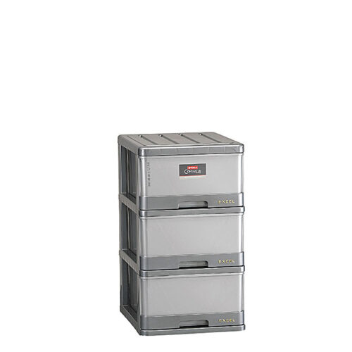 Lemari Pakaian Plastik 3 Susun Lion Star XC-2 Excel Container M-3 Ukuran 500 x 400 x H 700 mm | Raja Plastik Indonesia