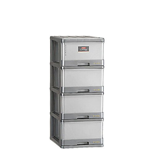 Lemari Pakaian Plastik 4 Susun Lion Star XC-9 Excel Container M-4 Ukuran 500 x 400 x H 920 mm | Raja Plastik Indonesia