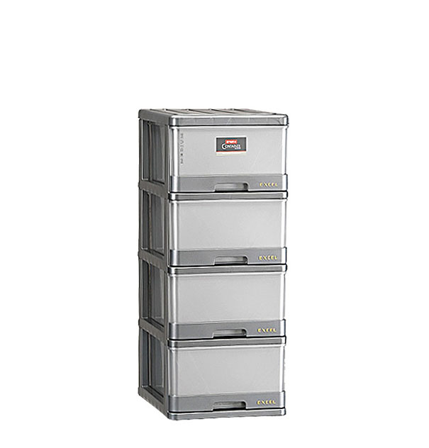 Lemari Pakaian Plastik 4 Susun Lion Star XC-9 Excel Container M-4 Ukuran 500 x 400 x H 920 mm | Raja Plastik Indonesia