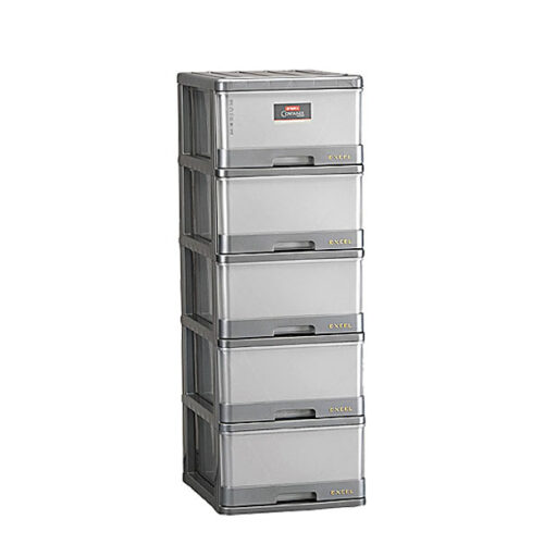 Lemari Pakaian Plastik 5 Susun Lion Star XC-16 Excel Container M-5 Ukuran 500 x 400 x H 1140 mm | Raja Plastik Indonesia
