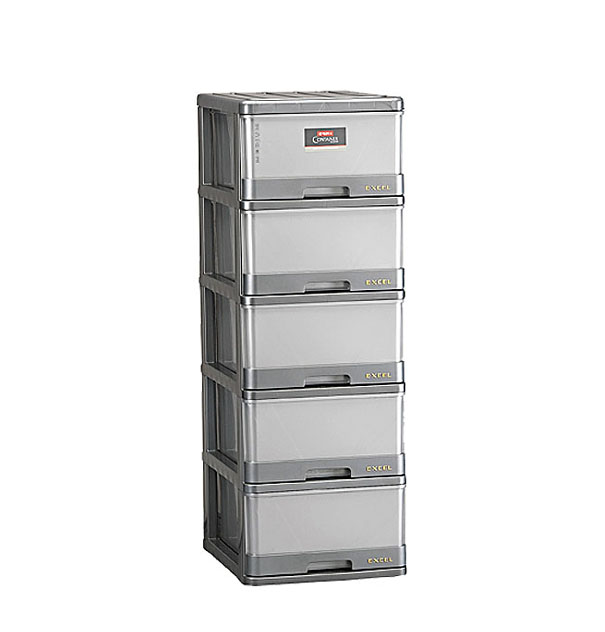 Lemari Pakaian Plastik 5 Susun Lion Star XC-16 Excel Container M-5 Ukuran 500 x 400 x H 1140 mm | Raja Plastik Indonesia