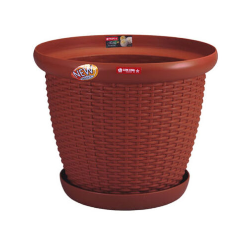 Pot Besar Plastik Diameter 50 cm Lion Star FP-50 Rattan Pot No.16 Ukuran Ø 507 x H 414 mm | Raja Plastik Indonesia