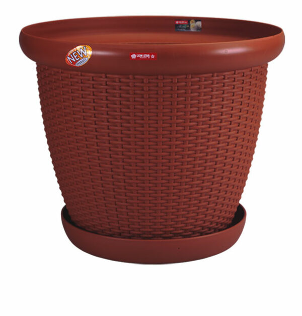 Pot Besar Plastik Diameter 70 cm Lion Star FP-52 Rattan Pot No.20 Ukuran Ø 691 x H 564 mm | Raja Plastik Indonesia