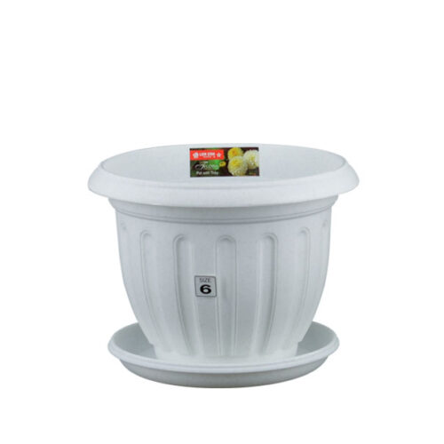 Pot Bunga Plastik Besar Diameter 20 cm Lion Star FP-40 Lotus Pot No.6 Ukuran Ø 215 x H 163 mm | Raja Plastik Indonesia