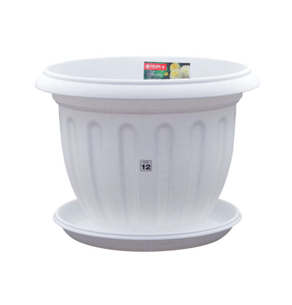 Pot Bunga Plastik Besar Diameter 35 cm Lion Star FP-43 Lotus Pot No.12 Ukuran Ø 350 x H 270 mm | Raja Plastik Indonesia