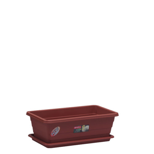 Pot Panjang Plastik Lion Star FP-13 Trivetto Rectangular FP w/ Tray Small Ukuran 285 x 152 x H 100 mm | Raja Plastik Indonesia 